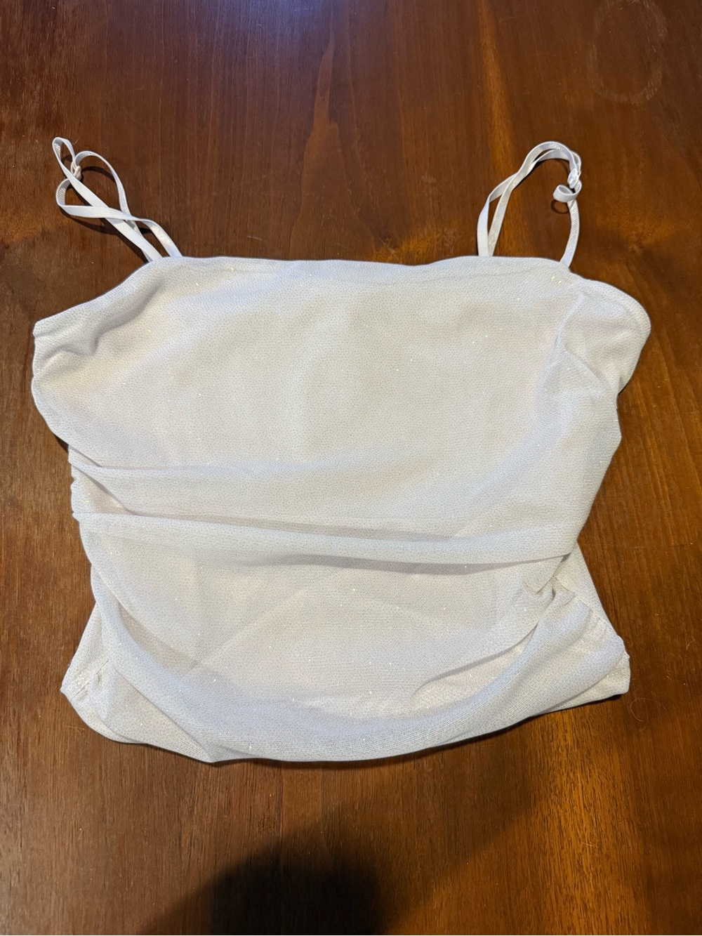 I JOAH Sparkle White Spaghetti Strap Cami Top